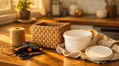 Turn an empty ice cream tub into a cute storage basket in 6 easy steps