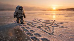 This humanoid robot walked 130,000 steps on ice in -53°F and drew a massive pattern in the snow