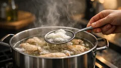 Why chicken makes white foam when you boil it (and when to skim)